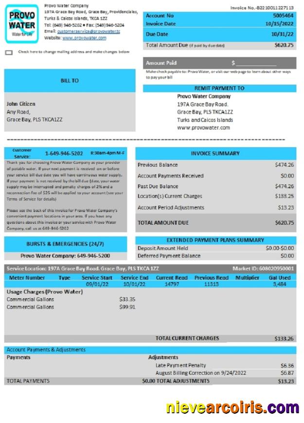 United Kingdom Turks and Caicos Islands Provo Water Company utility